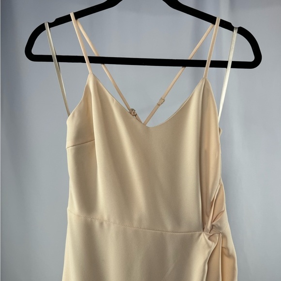 NWT Lulus Making Eyes At You Midi Dress in Beige Size Medium - Picture 4 of 8